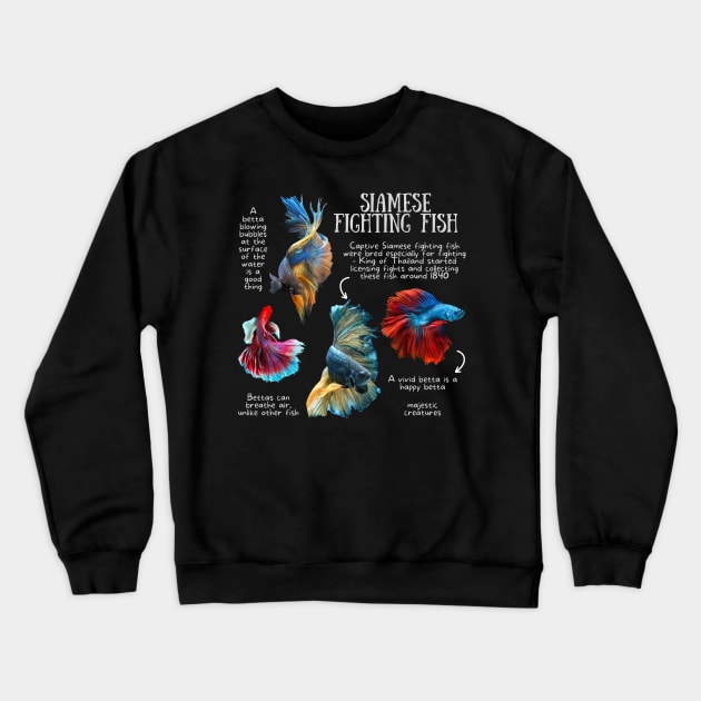 Animal Facts - Siamese Fighting Fish Crewneck Sweatshirt by Animal Facts and Trivias